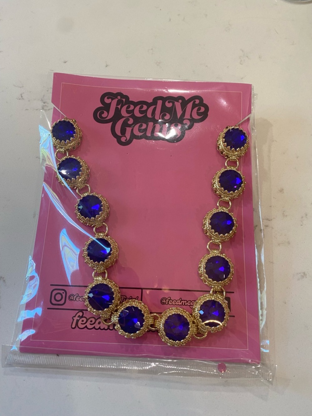 Feed Me Gems Sapphire Queen Gold Necklace
